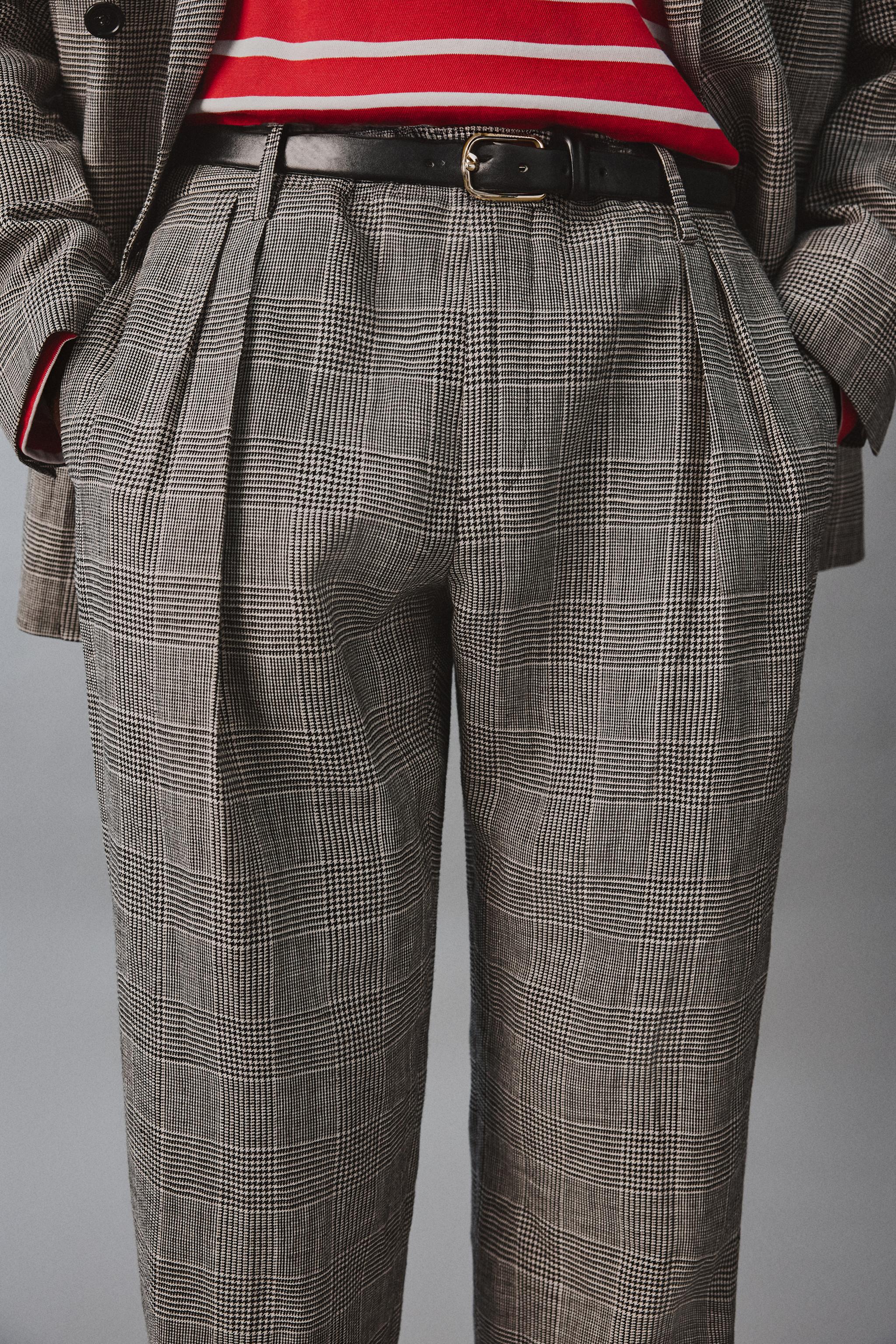 WOOL-LINEN CHECK SUIT PANTS AARON LEVINE X ZARA